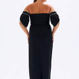 Embroidered Sleeve Detailed Plus Size Evening Dress