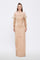 Embroidery Detailed Strapless Collar Long Evening Dress