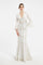 Fish Cut Embroidery Detailed Batwing Sleeve Veiling Long Evening Dress