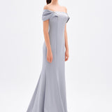 Fish Cut Low Sleeve Long Evening Dress - 9190C