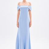 Fish Cut Low Sleeve Long Evening Dress - 9190C