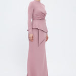 Fish Cut Round Neck Long Evening Dress