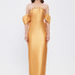 Flared Crepe Long Evening Dress