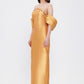 Flared Crepe Long Evening Dress