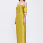 Flared Crepe Long Evening Dress