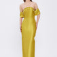 Flared Crepe Long Evening Dress