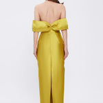 Flared Crepe Long Evening Dress