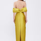 Flared Crepe Long Evening Dress