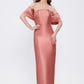 Flared Crepe Long Evening Dress