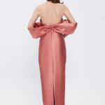 Flared Crepe Long Evening Dress