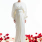 Puffy Sleeve Long Satin Dress