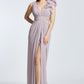 Floral Slit Long Evening Dress