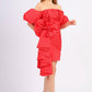 Mini Evening Dress with Ruffled Bow