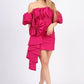 Mini Evening Dress with Ruffled Bow