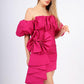 Mini Evening Dress with Ruffled Bow