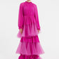 Ruffled Chiffon Long Evening Dress