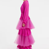 Ruffled Chiffon Long Evening Dress