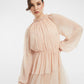 Ruffled Chiffon Long Evening Dress