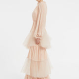 Ruffled Chiffon Long Evening Dress - 2014C