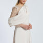 Semi-Embroidered Shoulder Detailed Long Sleeve Long Evening Dress