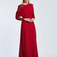 Semi-Embroidered Shoulder Detailed Long Sleeve Long Evening Dress