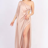 Jersey Fabric Long Evening Dress - 4038C