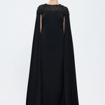 Judge Collar Stone Embroidered Hijab Evening Dress