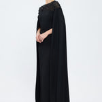 Judge Collar Stone Embroidered Hijab Evening Dress