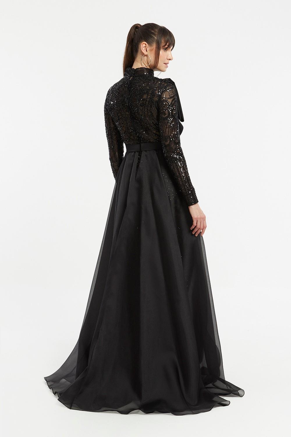 Lace & Organza Evening Dress