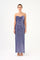 Long Evening Dress with Chain Straps Strapless Collar Slits