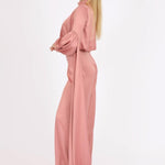 Zero Neck Belt Detailed Veling Jumpsuit Dress