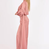 Zero Neck Belt Detailed Veling Jumpsuit Dress