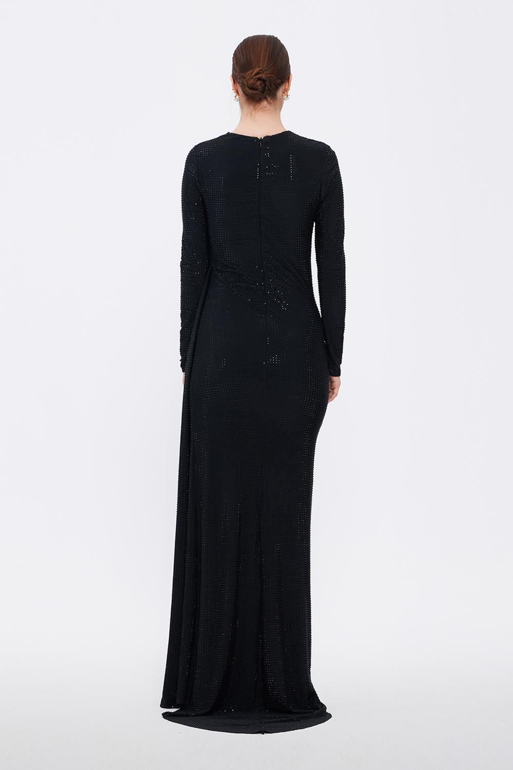 Long Sleeve Evening Dress With Stones