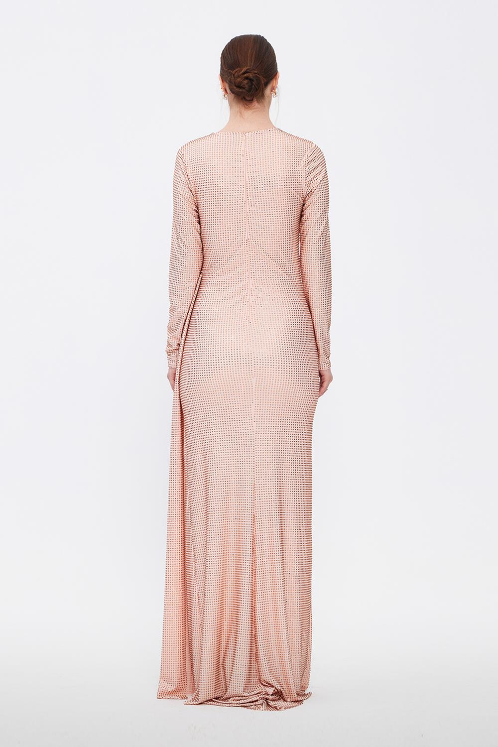 Long Sleeve Evening Dress With Stones