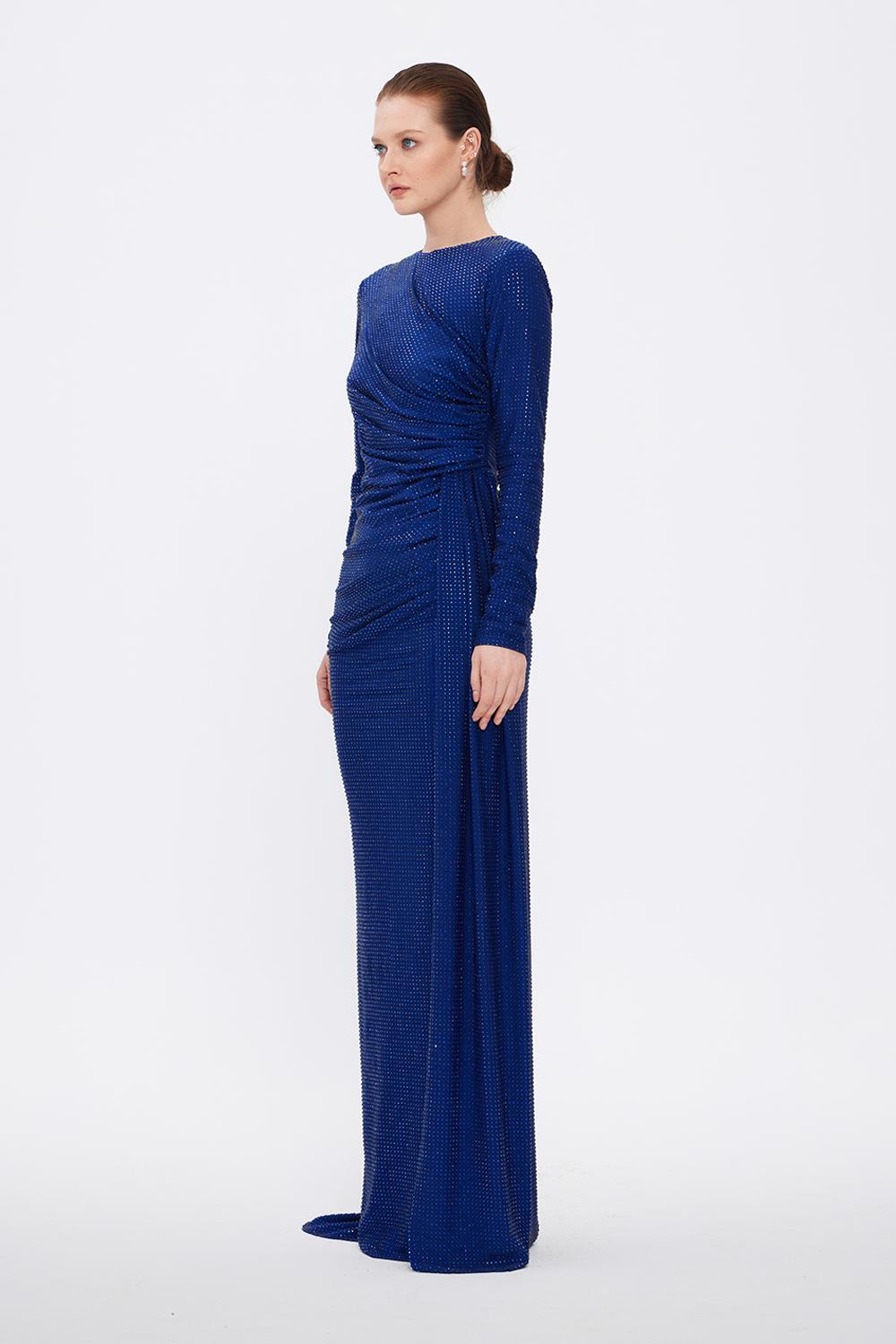 Long Sleeve Evening Dress With Stones