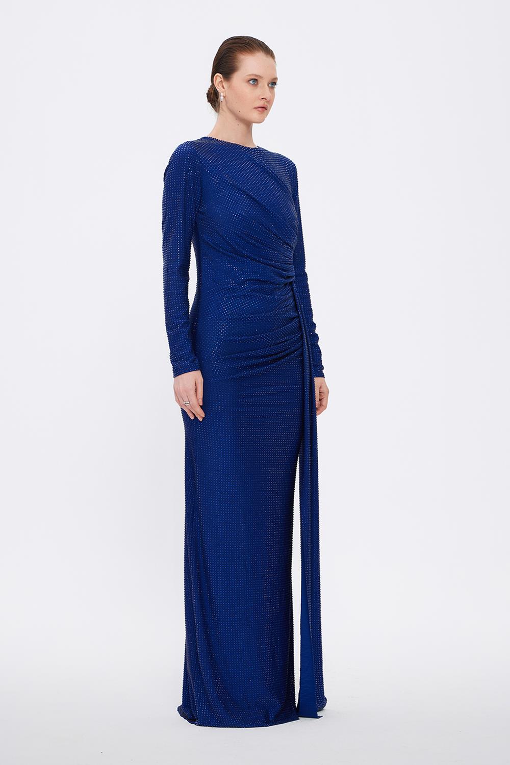 Long Sleeve Evening Dress With Stones