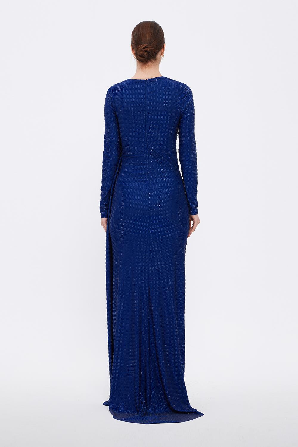 Long Sleeve Evening Dress With Stones