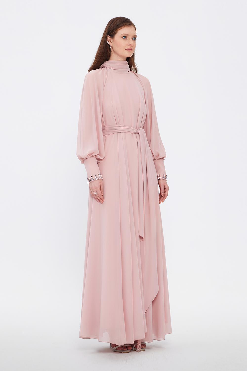 Long Sleeve Chiffon Hijab Evening Dress