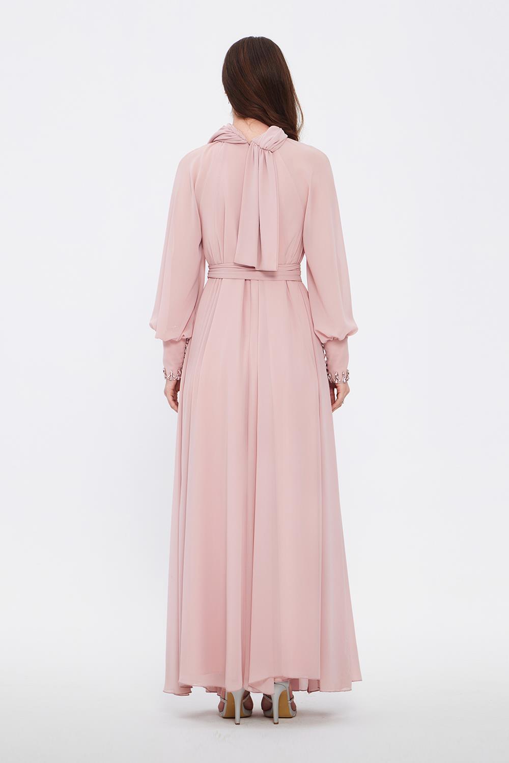 Long Sleeve Chiffon Hijab Evening Dress