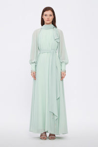 Long Sleeve Chiffon Hijab Evening Dress