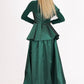 Embroidered Zero Neck Long Sleeve Veiling Dress