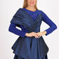 Embroidered Zero Neck Long Sleeve Veiling Dress