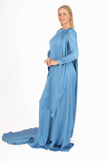 Zero Neck Veiling Jumpsuit Dress