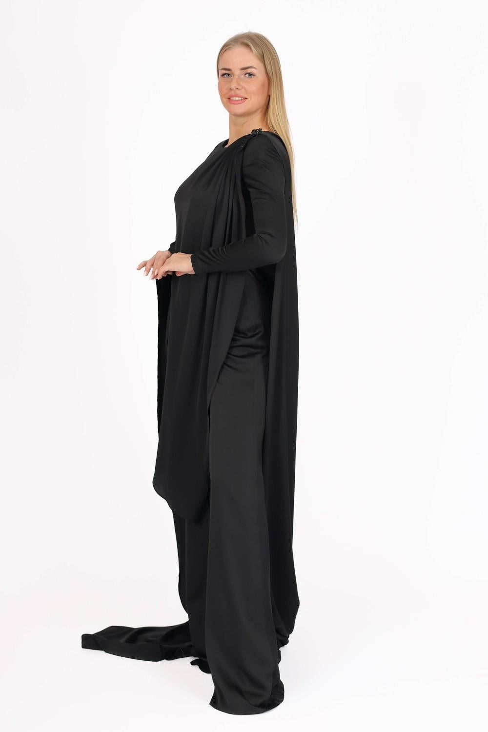 Zero Neck Veiling Jumpsuit Dress