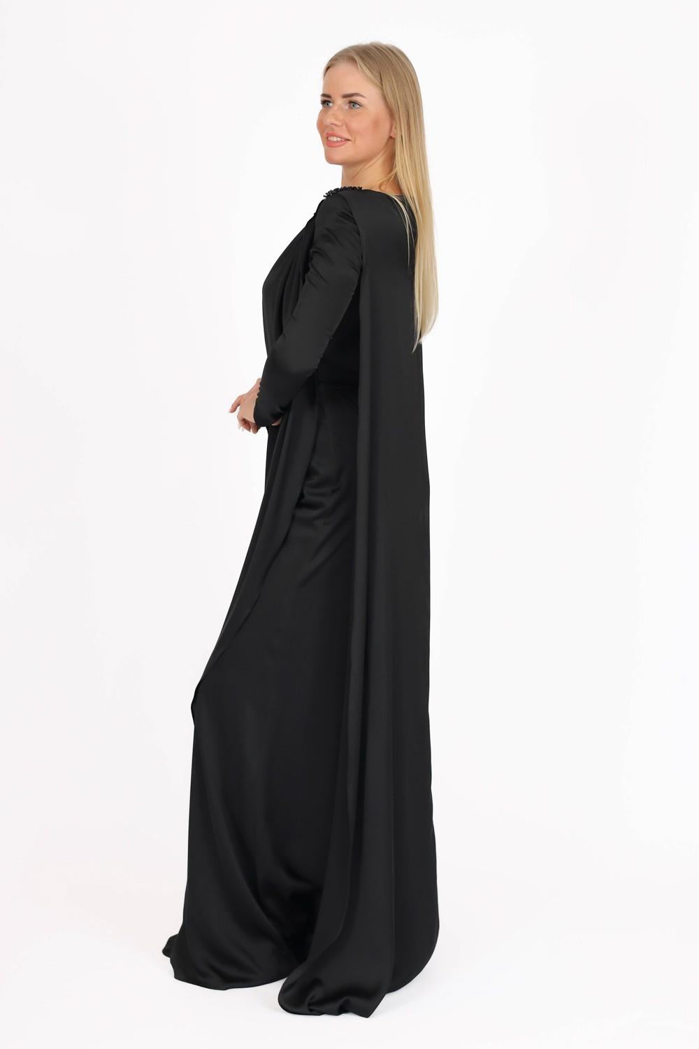 Zero Neck Veiling Jumpsuit Dress