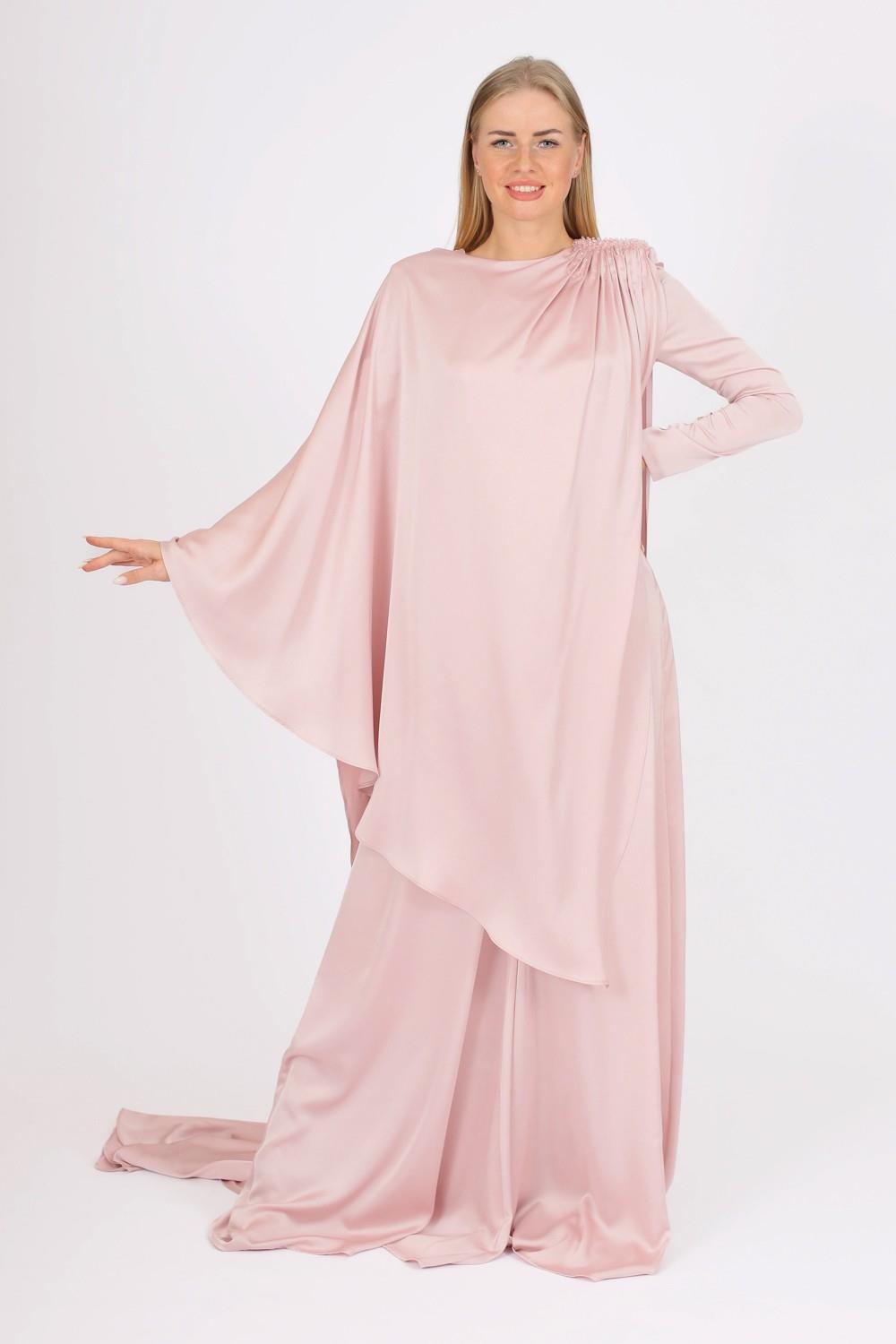 Zero Neck Veiling Jumpsuit Dress