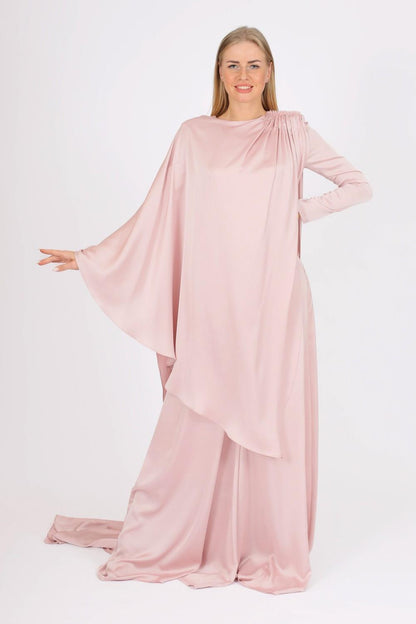 Zero Neck Veiling Jumpsuit Dress