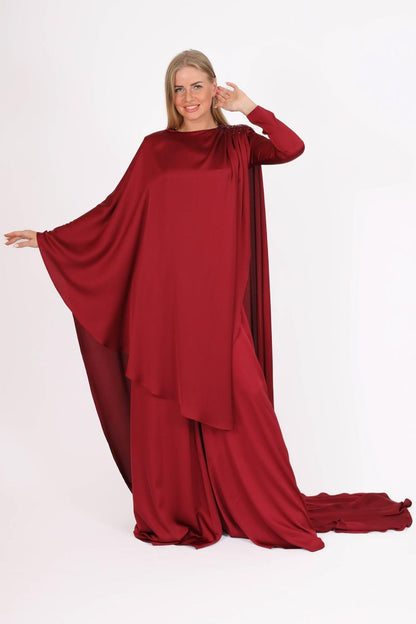 Zero Neck Veiling Jumpsuit Dress