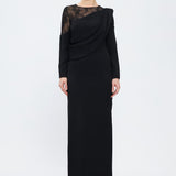 Long Sleeve Lace Embroidered Evening Dress - 1036C