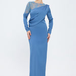 Long Sleeve Lace Embroidered Evening Dress